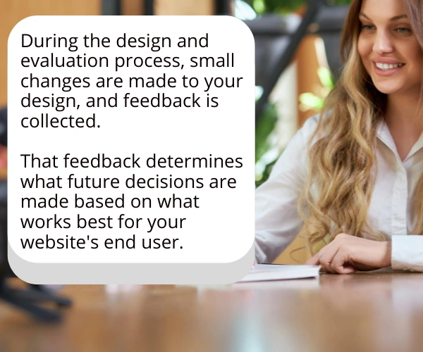 Image showing feedback being collected during the design phase of a customer-centric web design process.