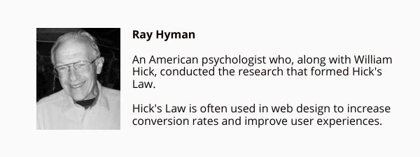 image of reay hyman, psychologist who influences web design