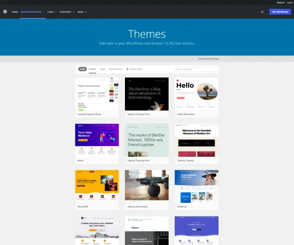 WordPress theme repository