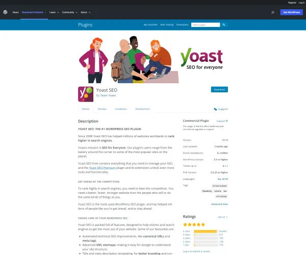 Yoast SEO in the WordPress plugin repository