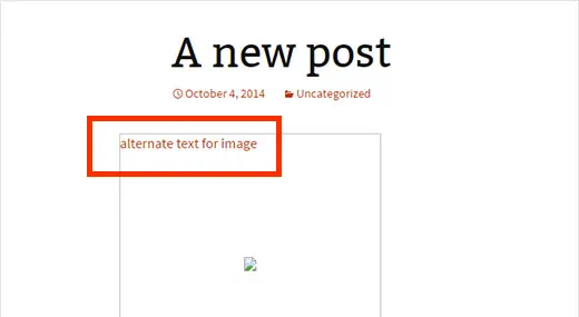 Example of image alt text being shown when an image doesn't load