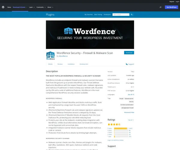 WordFence in the WordPress plugin repository